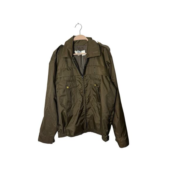 Vintage Uniform Den Nylon Brown lightweight jacket USA made size large - Picture 1 of 3